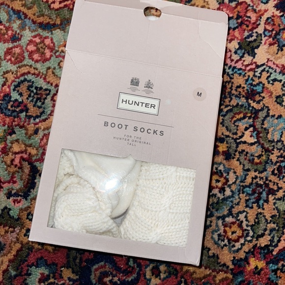 BRAND NEW HUNTER BOOT NATURAL WHITE TALL BOOT SOCK - Picture 2 of 3